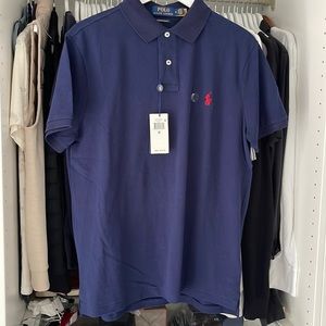 Polo Ralph Lauren Club Polo. Custom slim fit. Navy. Medium